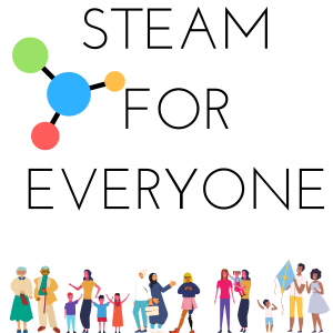 Groups of People all ages at the bottom of lgoo for STEAM for EVERYONE