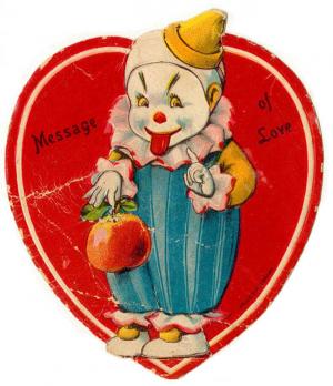 Vintage clown valentine